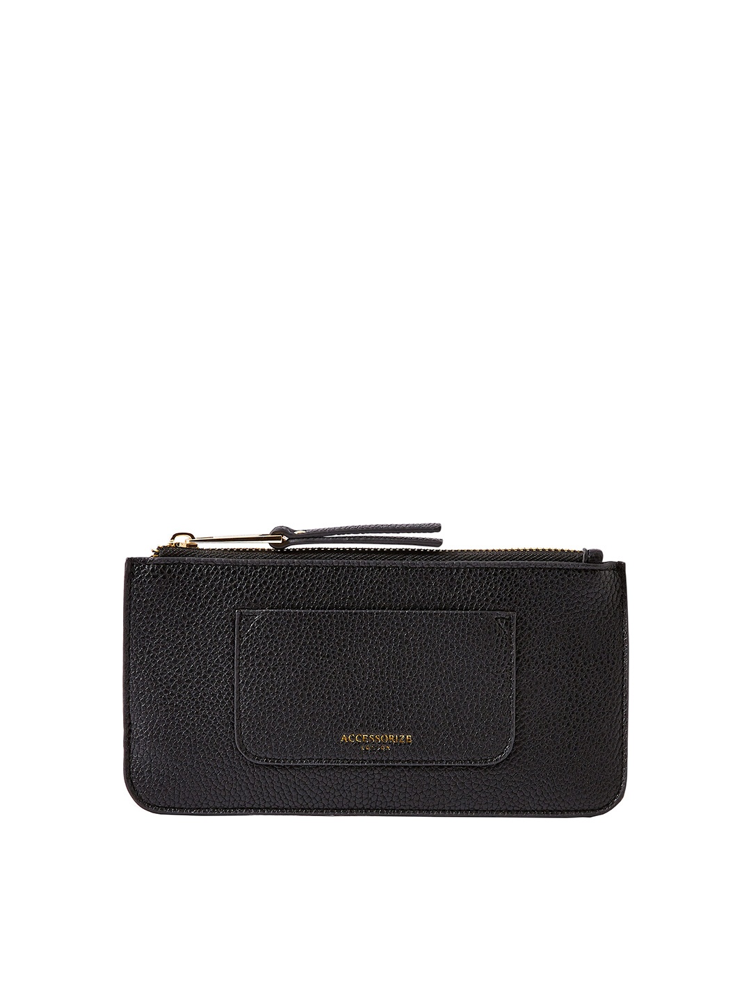 

Accessorize London Women Textured Zip Around Wallet, Black