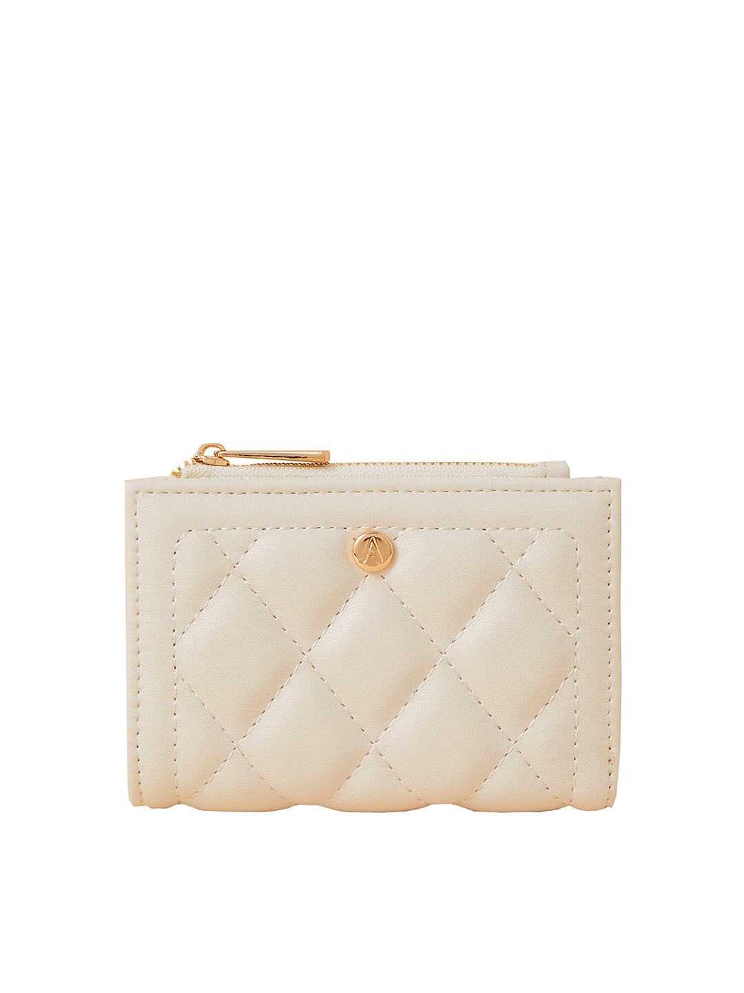 

Accessorize London Women Faux Leather Pocket Coin Purse, Cream