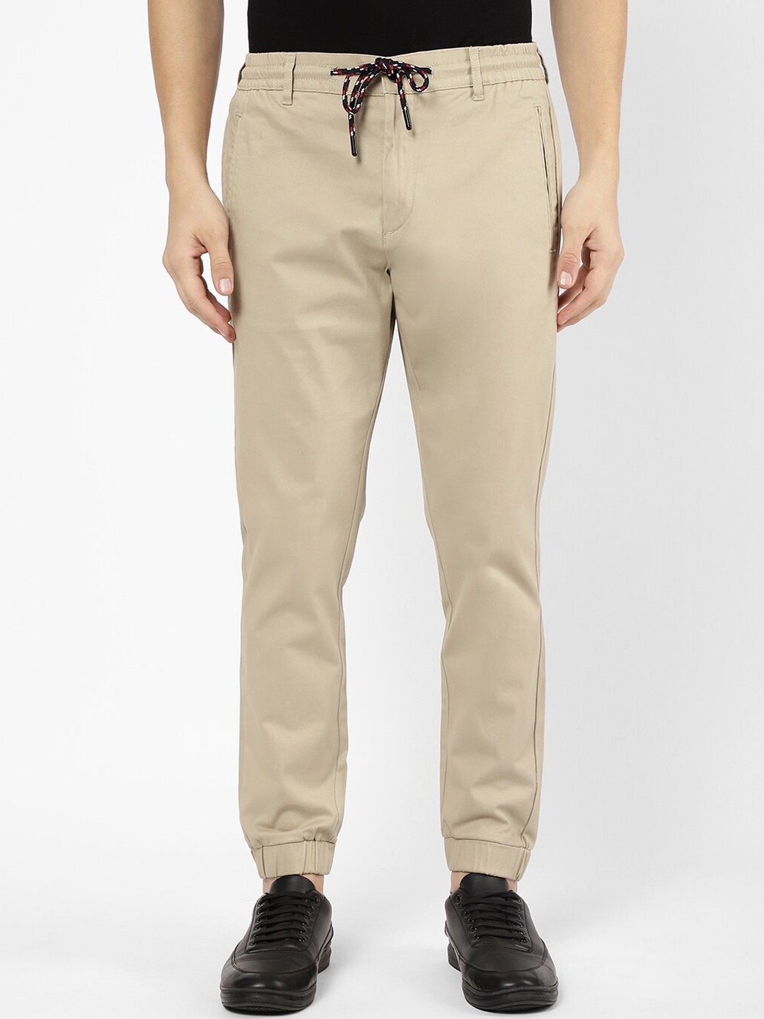 

R&B Men Beige Cotton Joggers