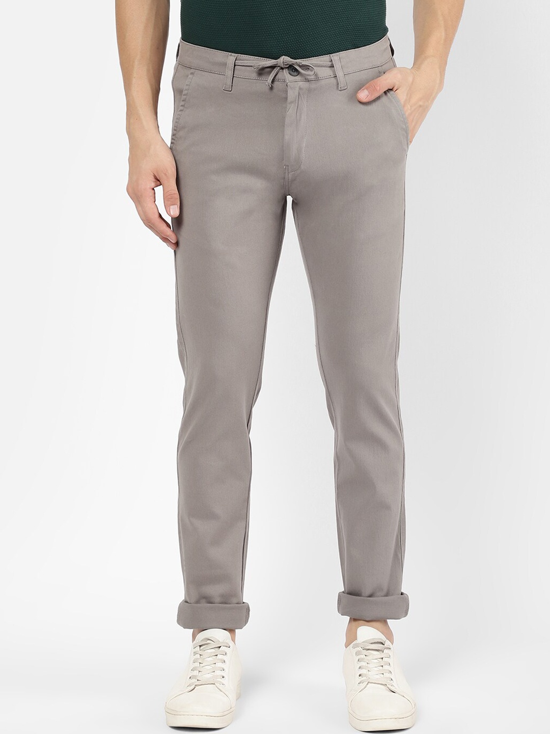 

R&B Men Grey Cotton Trousers