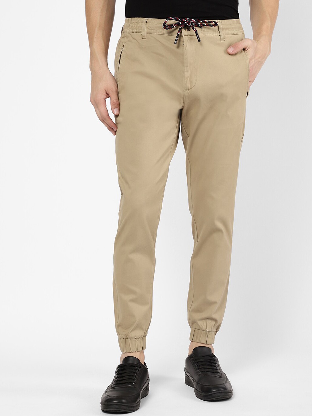 

R&B Men Khaki Cotton Trousers