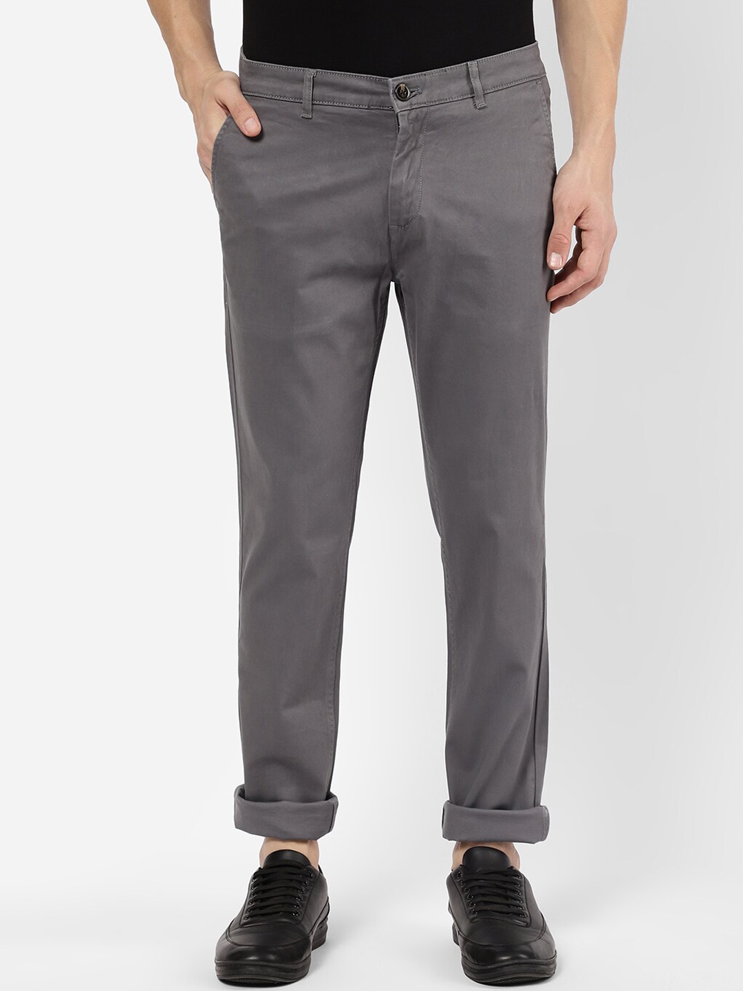 

R&B Men Grey Chinos Trousers