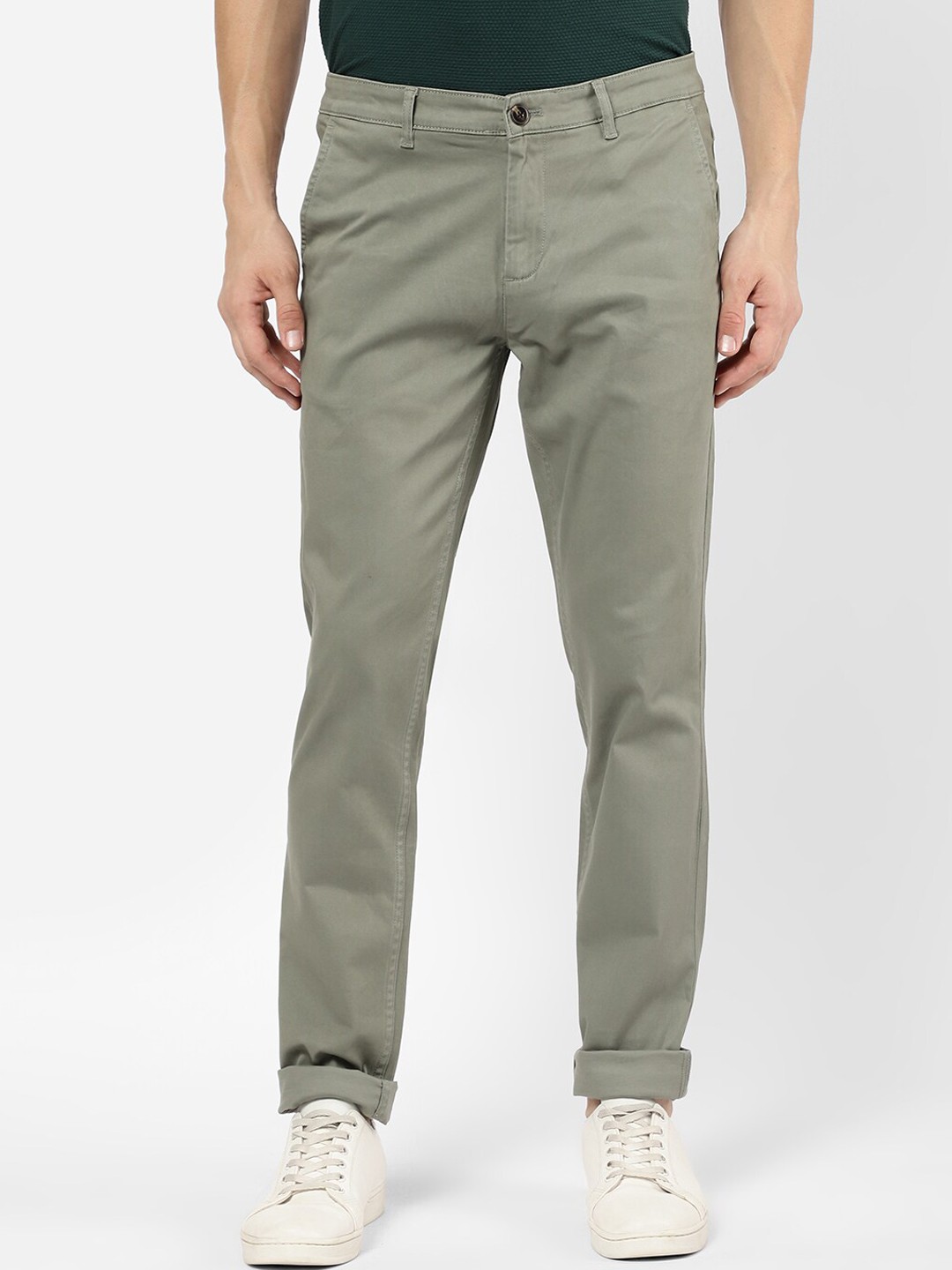 

R&B Men Sea Green Cotton Trousers