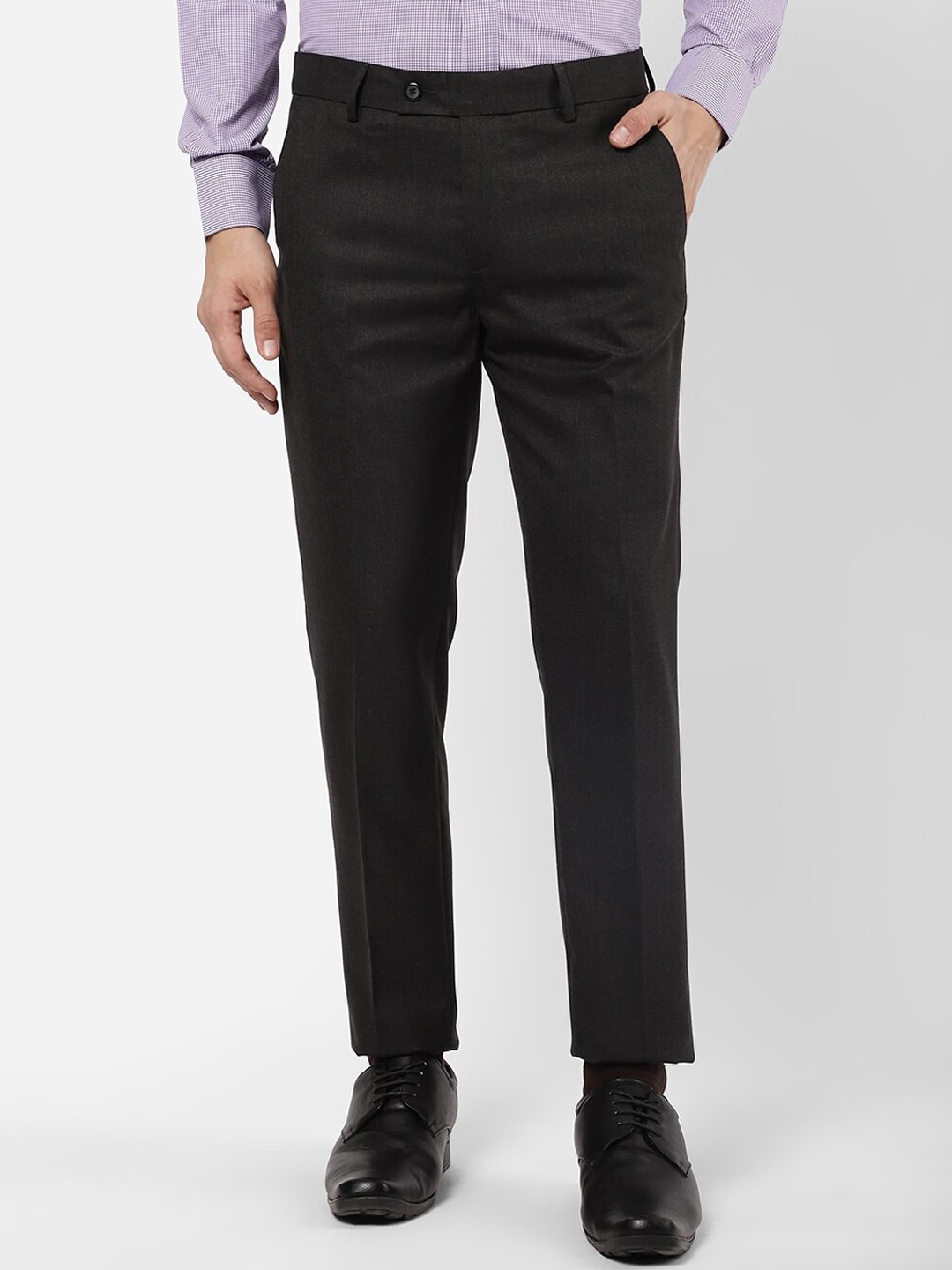 

R&B Men Black Cotton Trousers