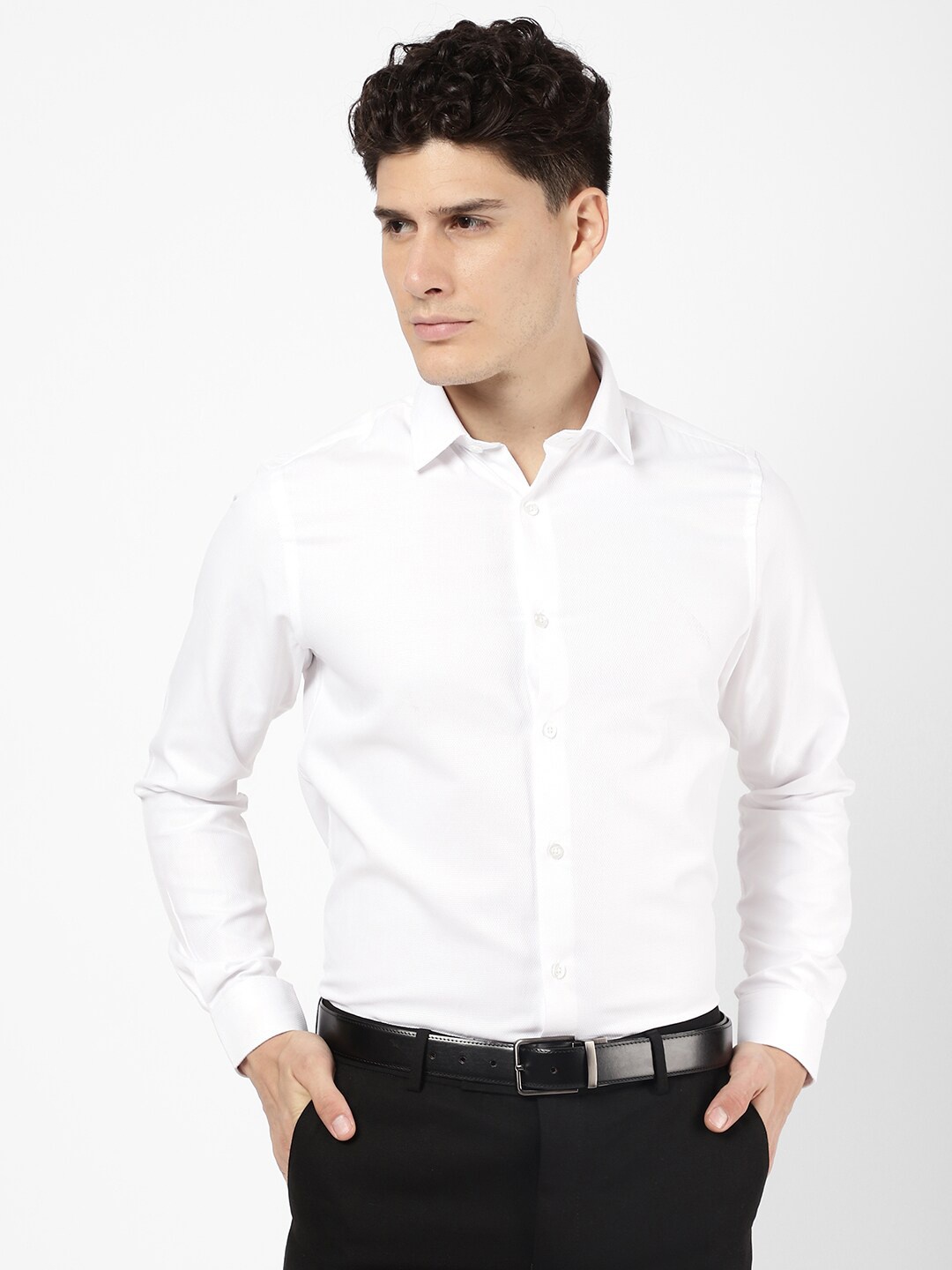 

R&B Men White Cotton Formal Shirt