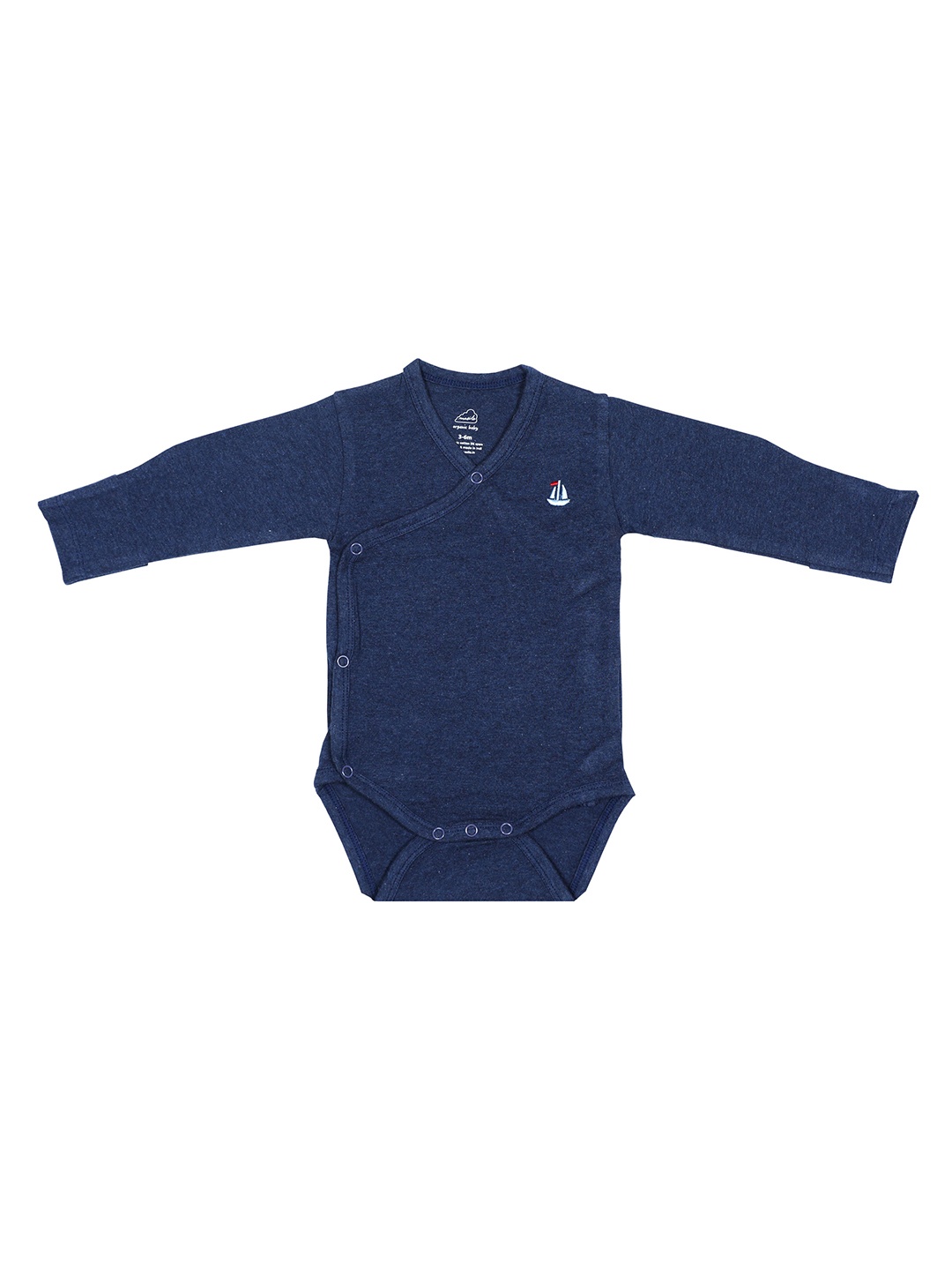 

Masilo Boys Navy Blue Solid Organic Cotton Kimono Style Bodysuit