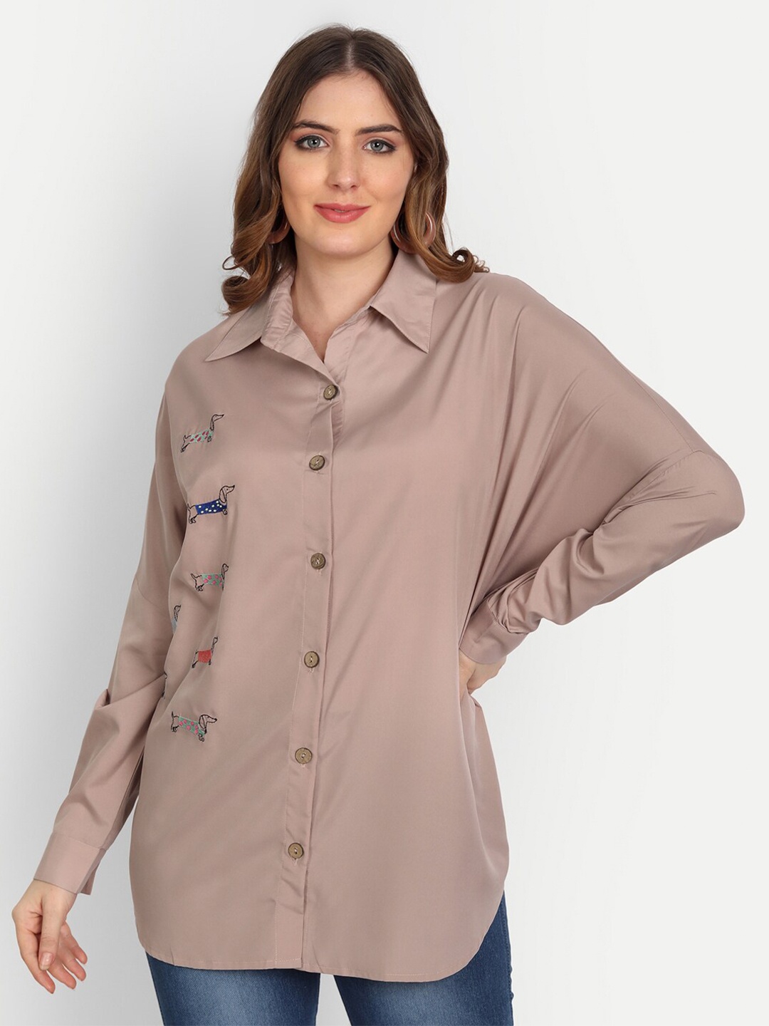 

Sttavoss Boxy Fit Casual Shirt, Camel brown