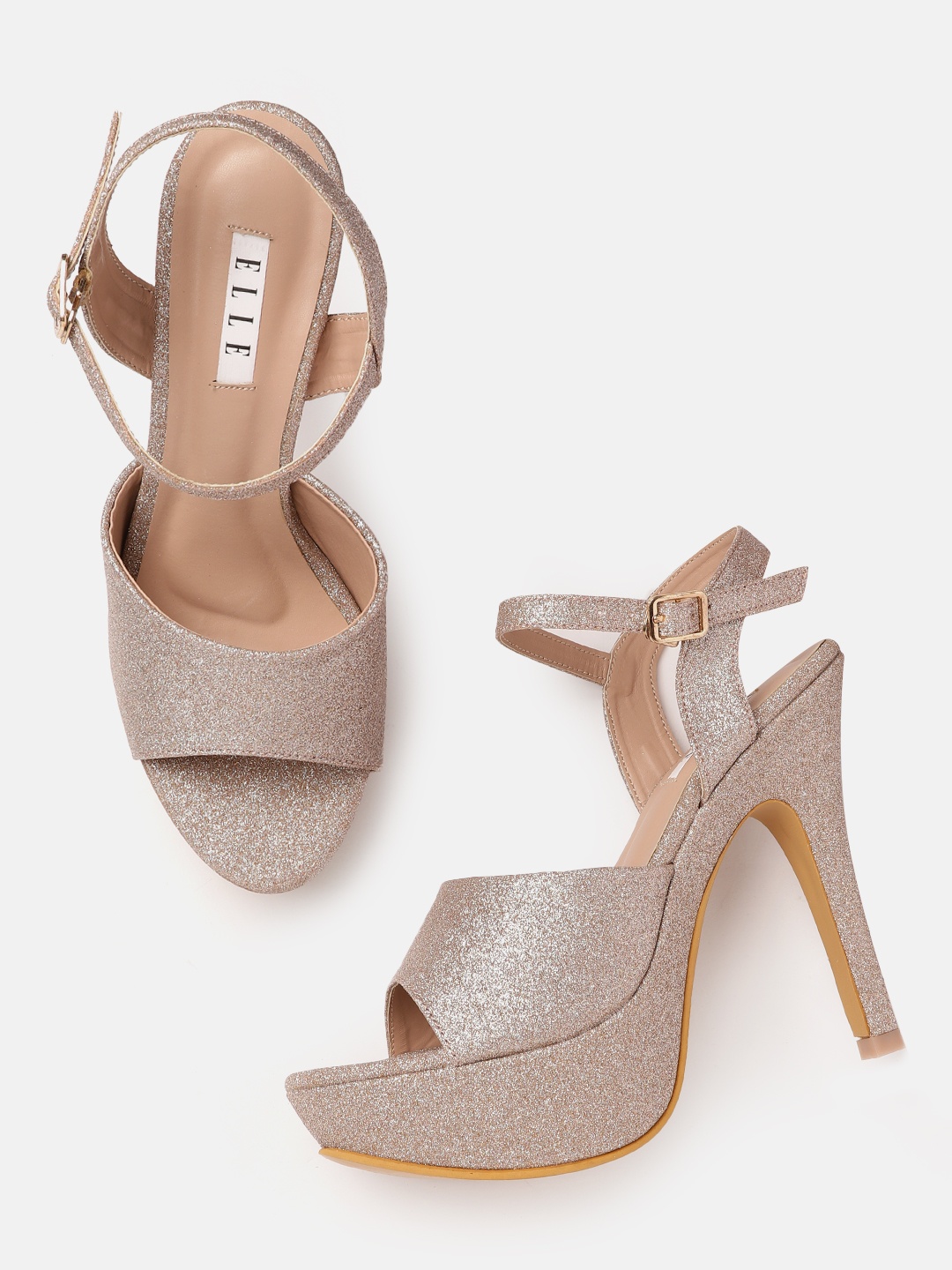 

ELLE Women Rose Gold Party Stiletto Heel Sandals