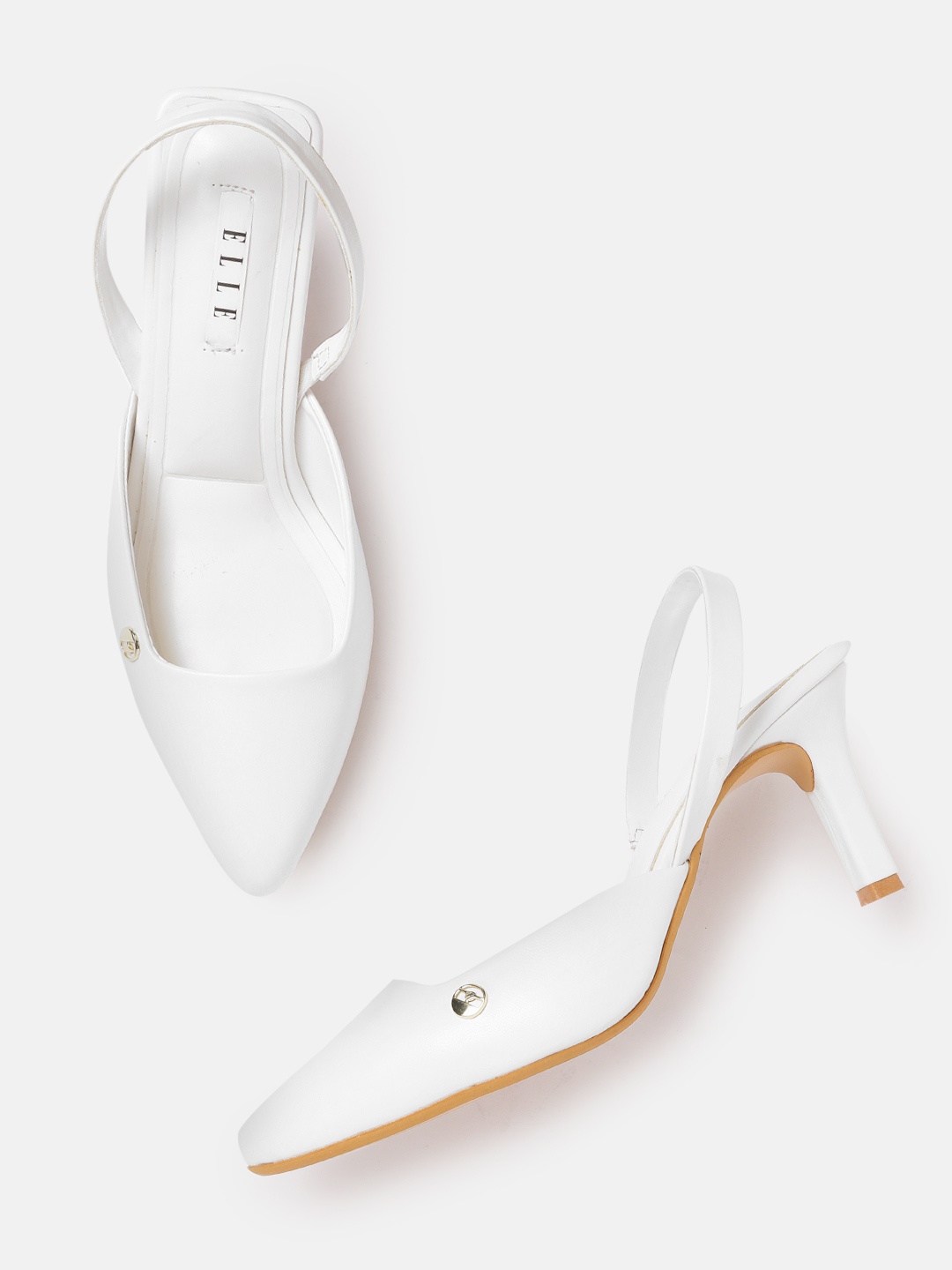 

ELLE Slim Heel Mules, White