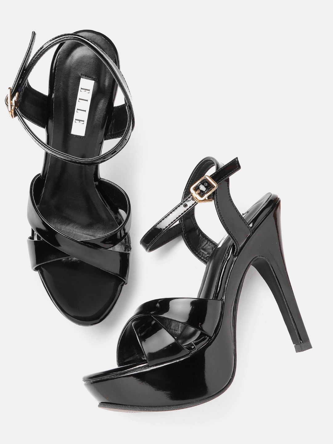 

ELLE Women Black Solid Stiletto Heel Sandals