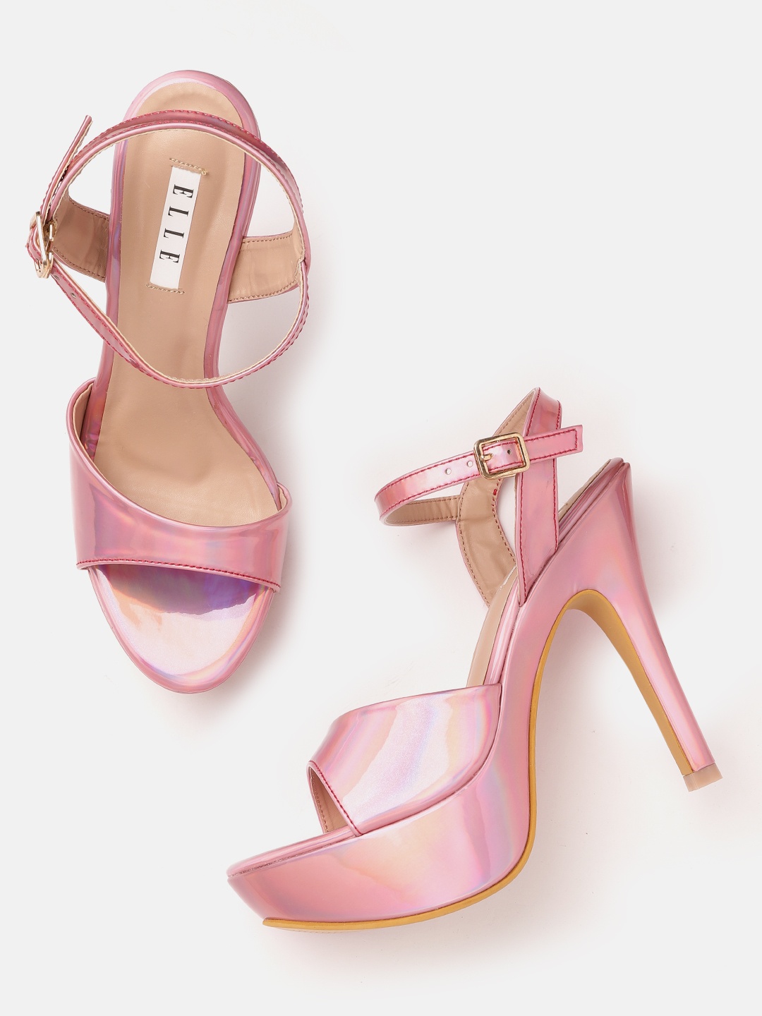 

ELLE Women Pink Solid Stiletto Heel Sandals