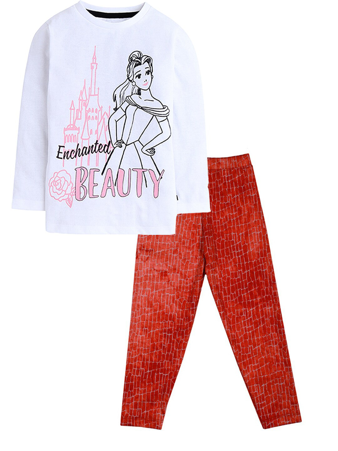 

KINSEY Girls White & Red T-shirt with Legging
