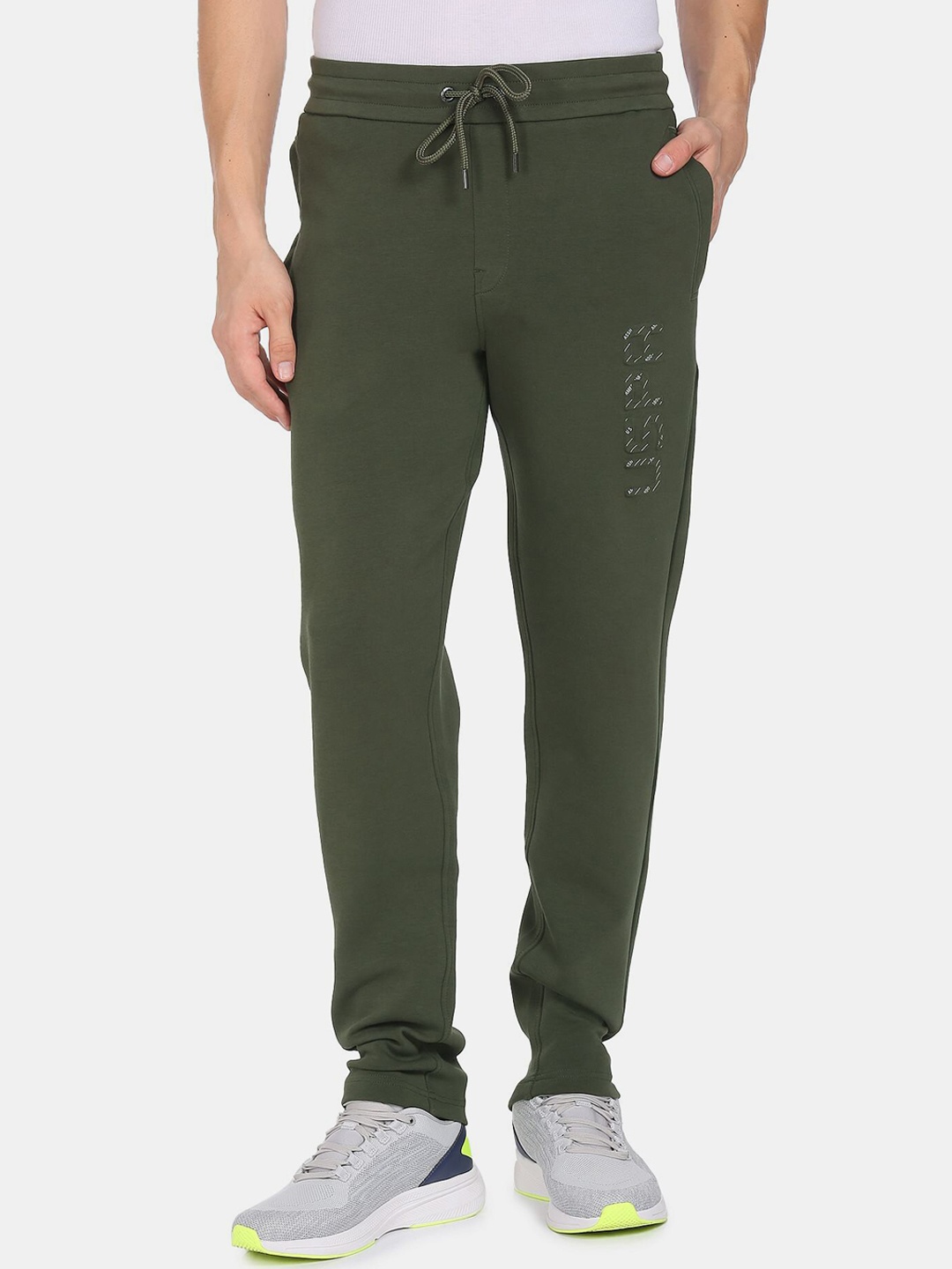 

U.S. Polo Assn. Denim Co. Men Olive Green Solid Cotton Track Pants