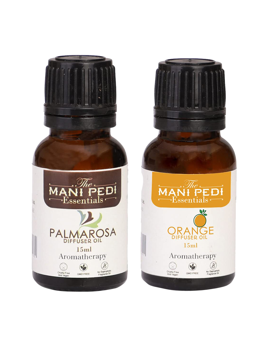 

The Mani Pedi Essentials Set Of 2 Brown Palmarosa and Orange Oil Diffusers 15 ml