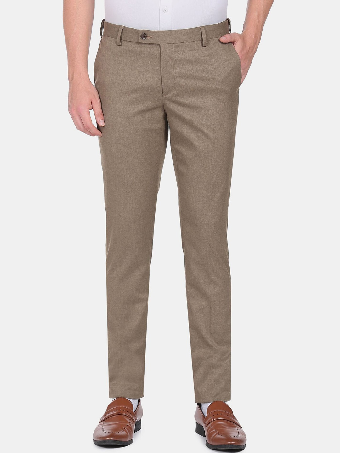 

Arrow Men Tailored Formal Trousers, Khaki
