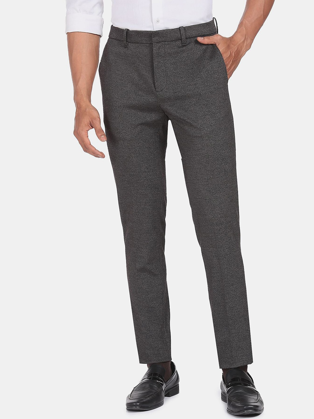 

Arrow New York Men Jackson Super Slim Fit Formal Trousers, Black