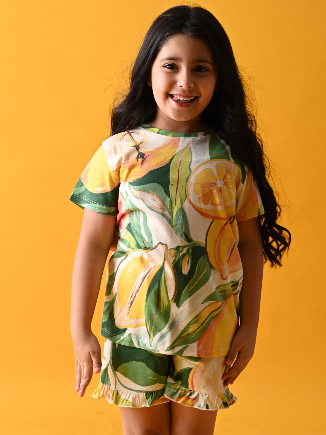 

Anthrilo Girls Off White & Pink Printed Pure Cotton Night suit