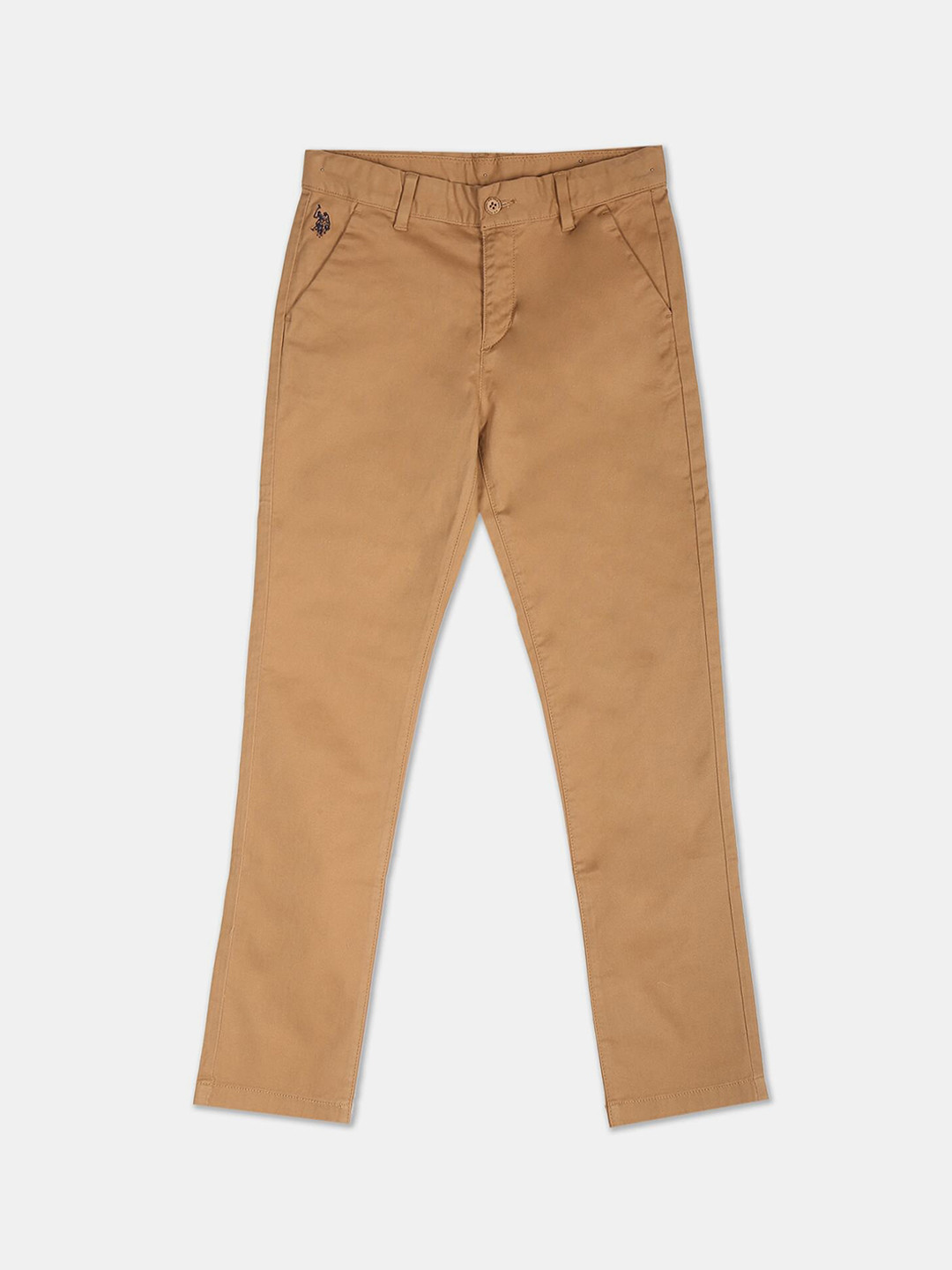 

U.S. Polo Assn. Kids Boys Khaki Solid Trousers