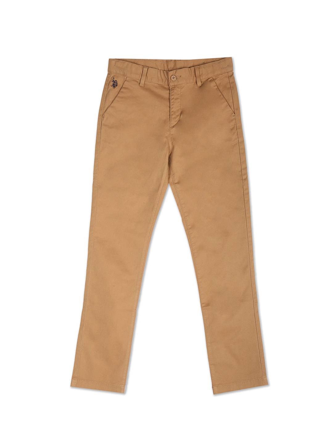 

U.S. Polo Assn. Kids Boys Khaki Solid Trousers