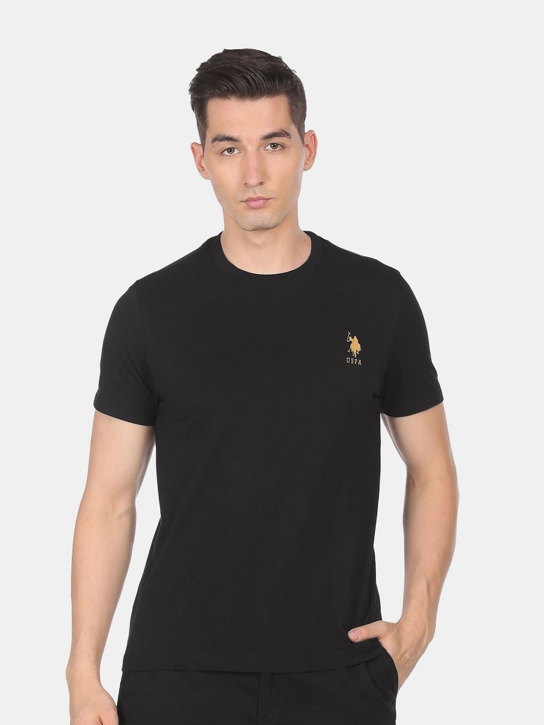 

U.S. Polo Assn. Men Cotton T-shirt, Black