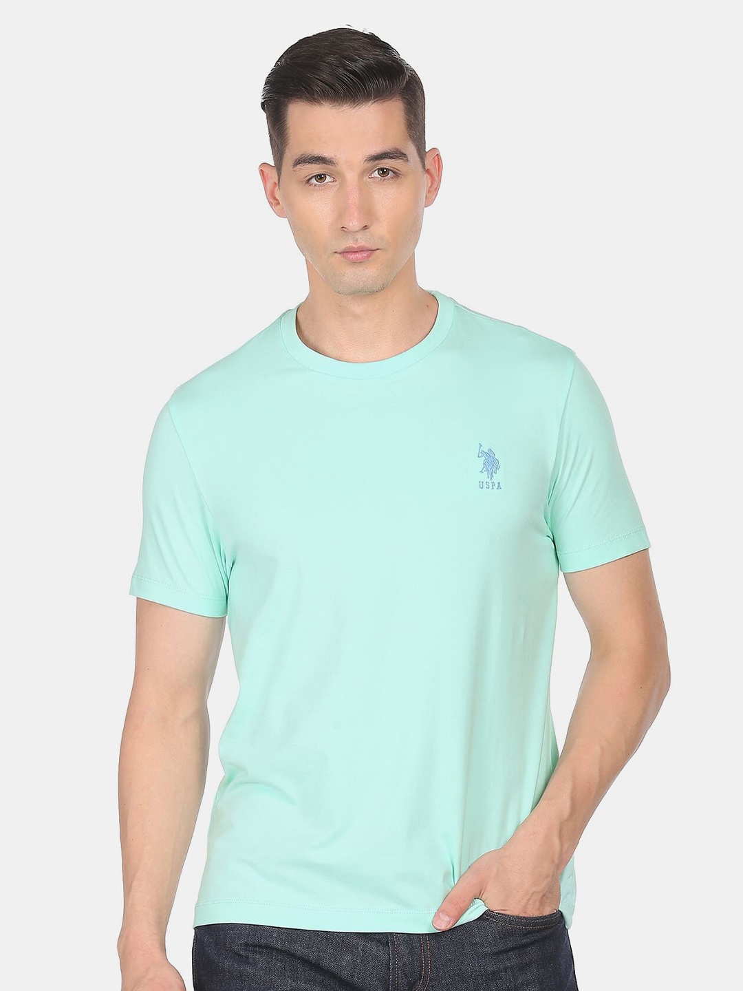 

U.S. Polo Assn. Men Green Round Neck T-shirt