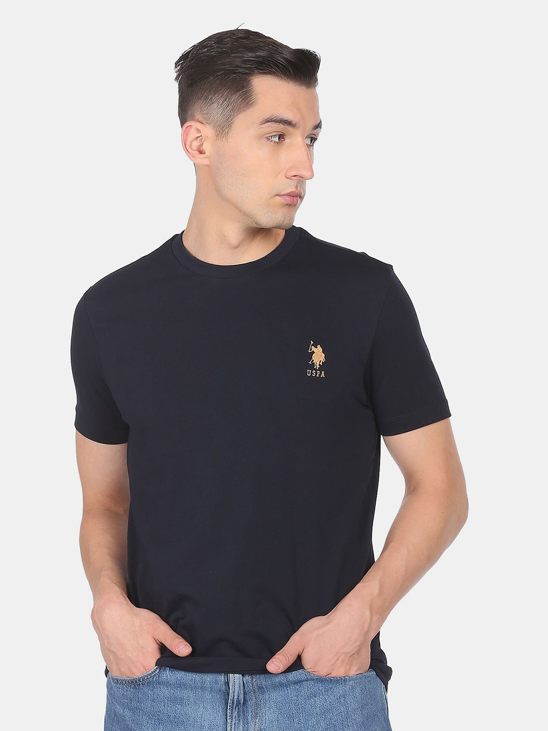 

U.S. Polo Assn. Men Round Neck Cotton T-shirt, Blue