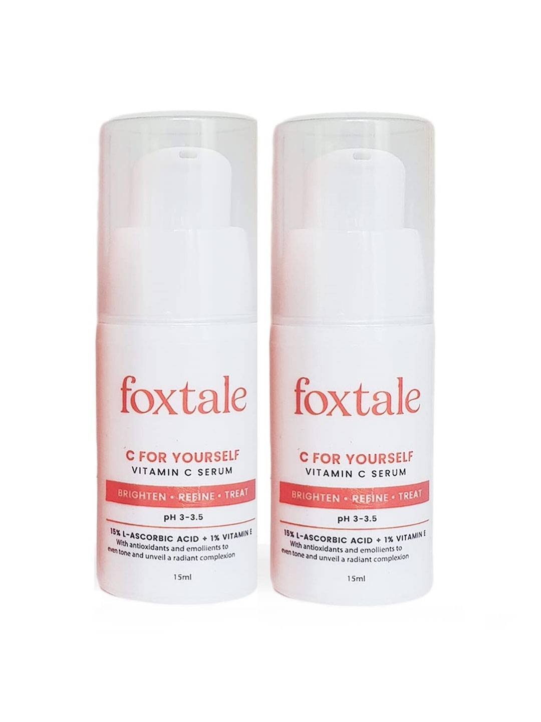 

FoxTale Set of 2 Limited Edition C for Yourself Vitamin C Serum - 15ml each, Orange