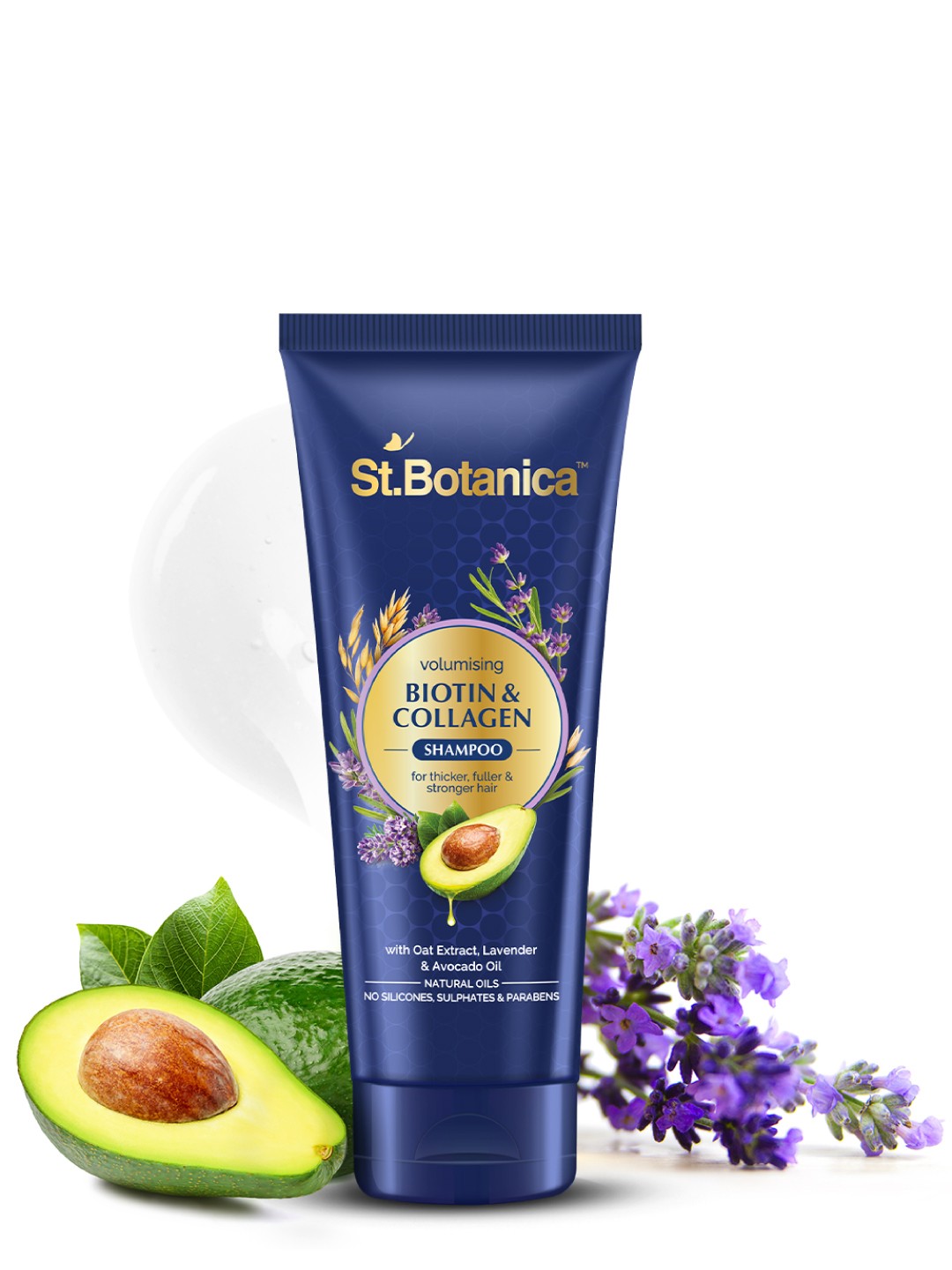 

St.Botanica Biotin & Collagen Volumizing Shampoo with Natural Oils & DHT Blockers - 50 ml, Blue