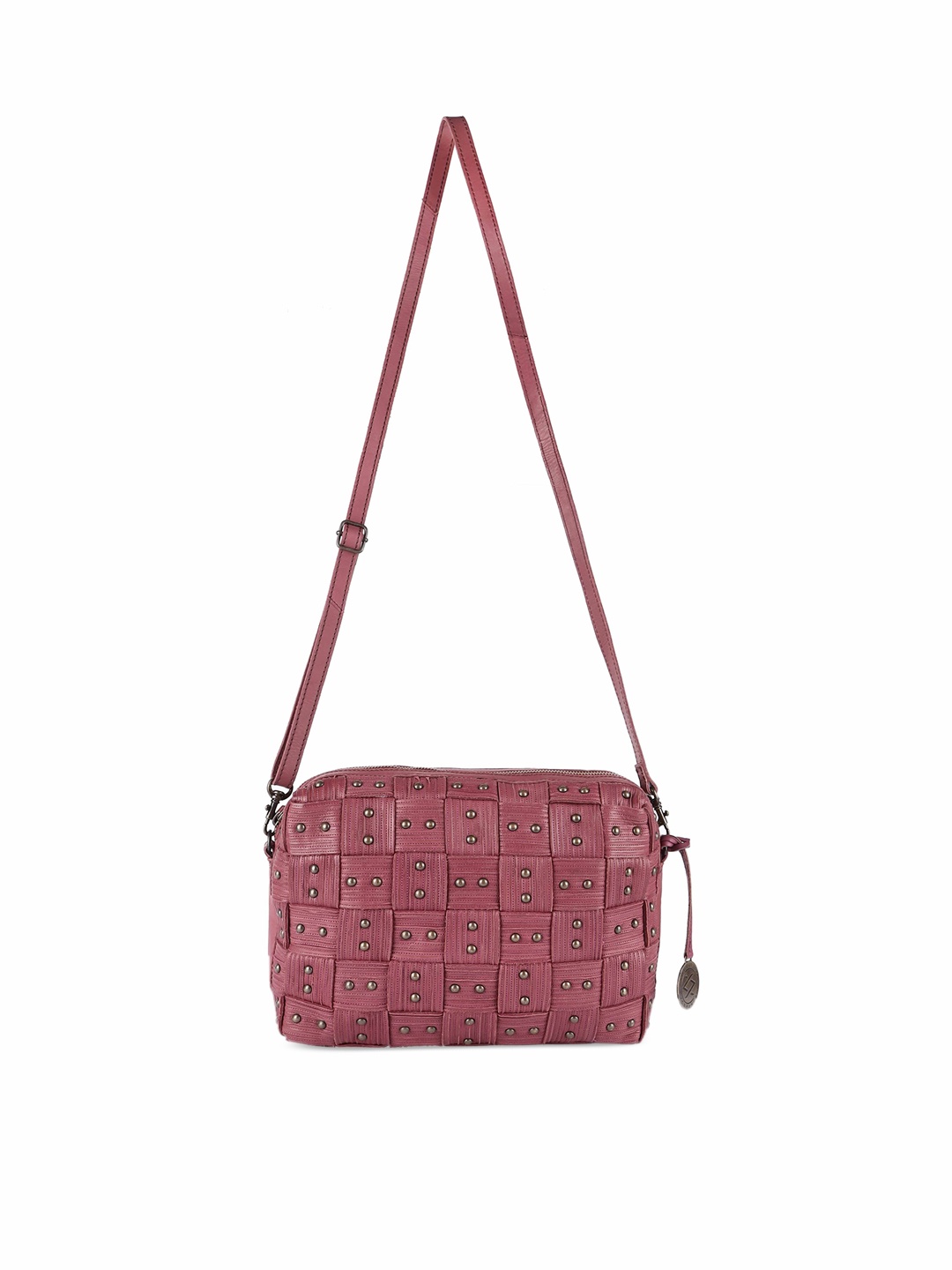 

KOMPANERO Women Purple Textured Leather Structured Sling Bag