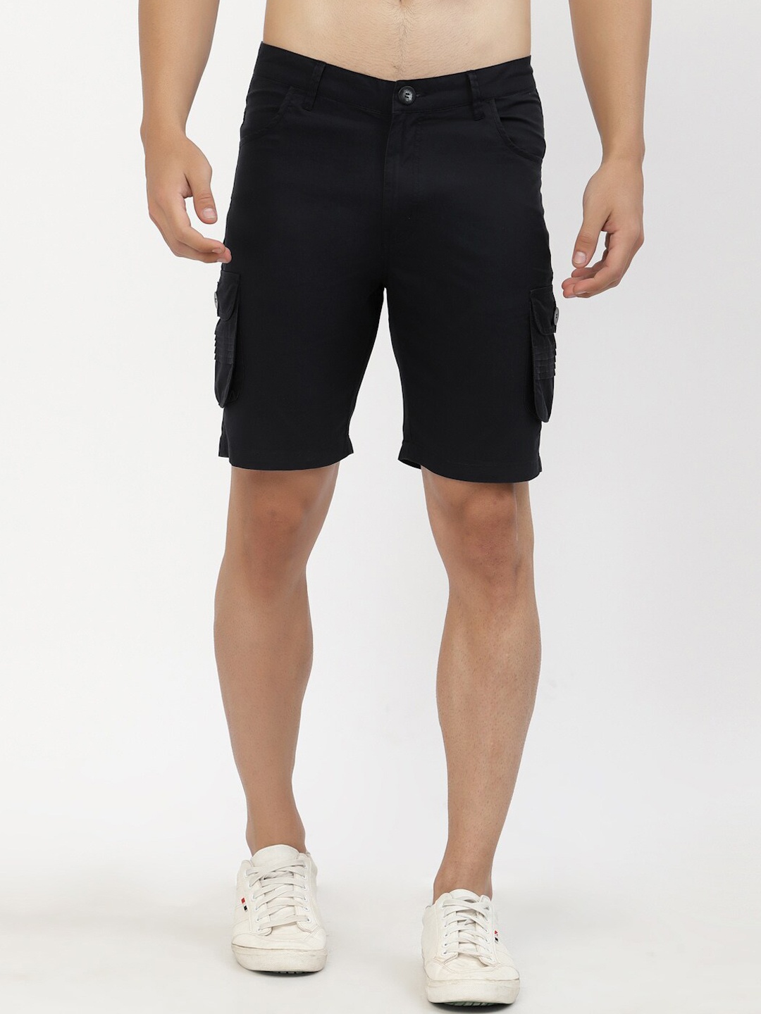 

SAPPER Men Black Cotton Regular Fit Outdoor Cargo Shorts