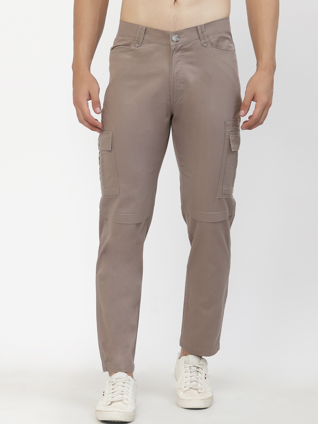 

SAPPER Men Taupe Cotton Cargos Trousers