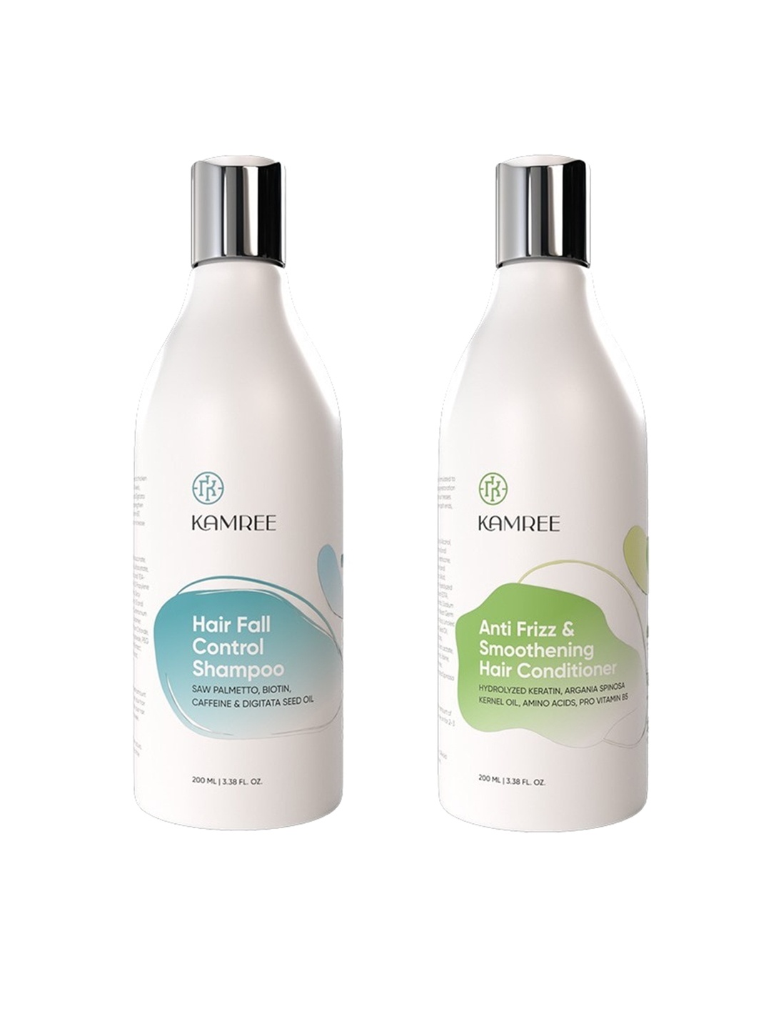 

KAMREE Set Of 2 Hair Fall Shampoo and Conditioner 400ml, White
