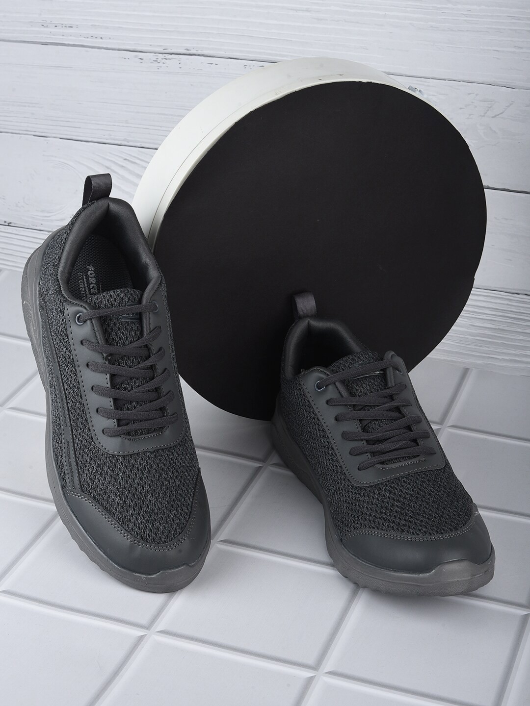 

Liberty Men Grey Mesh Running Non-Marking Shoes