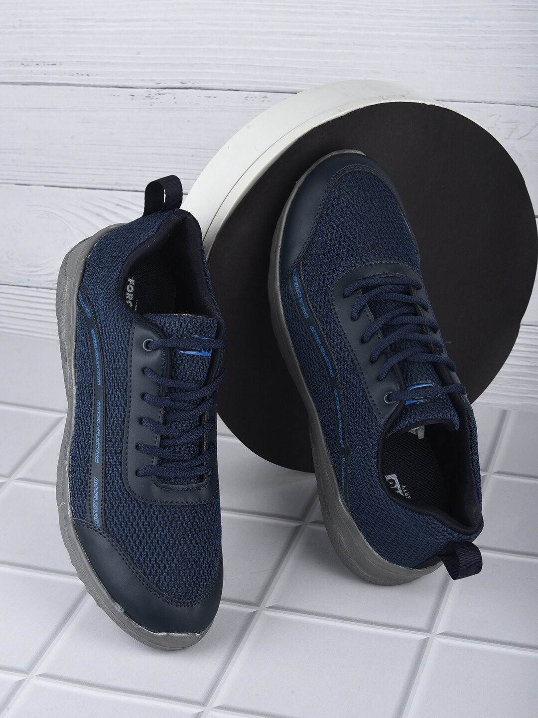 

Liberty Men Navy Blue Mesh Running Non-Marking Shoes