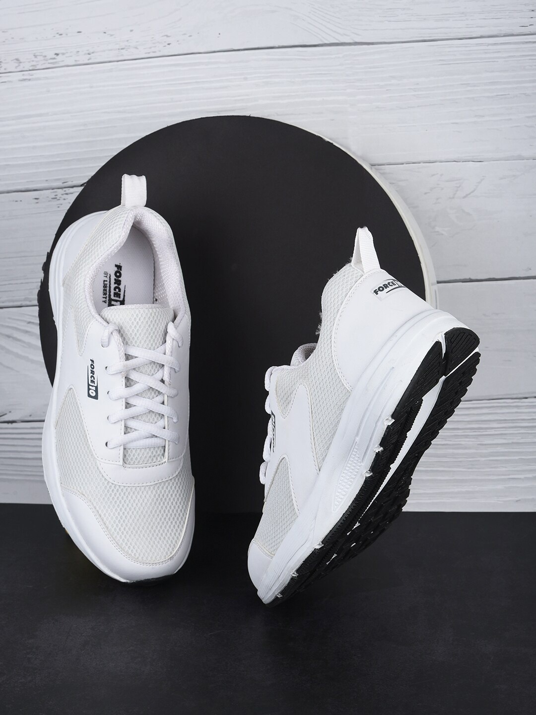 

Liberty Men White Mesh Running Non-Marking Shoes