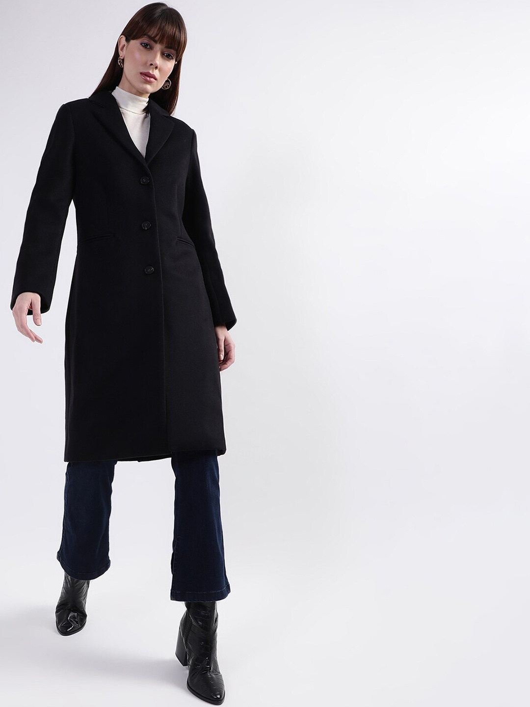 

GANT Women Black Solid Winter Overcoat