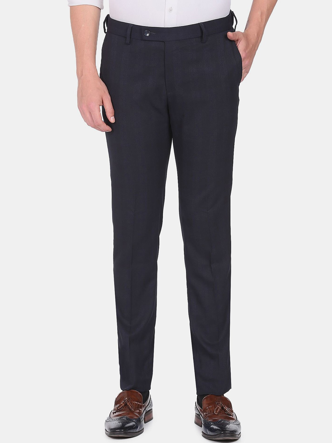 

Arrow Men Tailored Formal Trousers, Navy blue