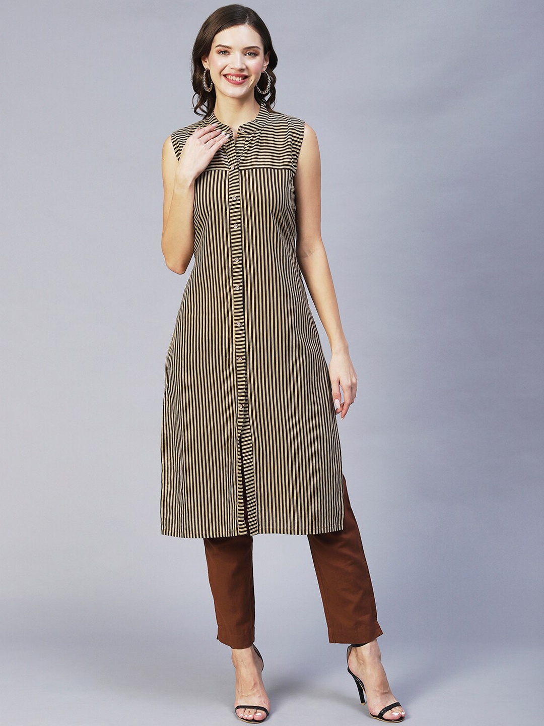 

POONAM DESIGNER Women Multicoloured Striped Kurta, Multi