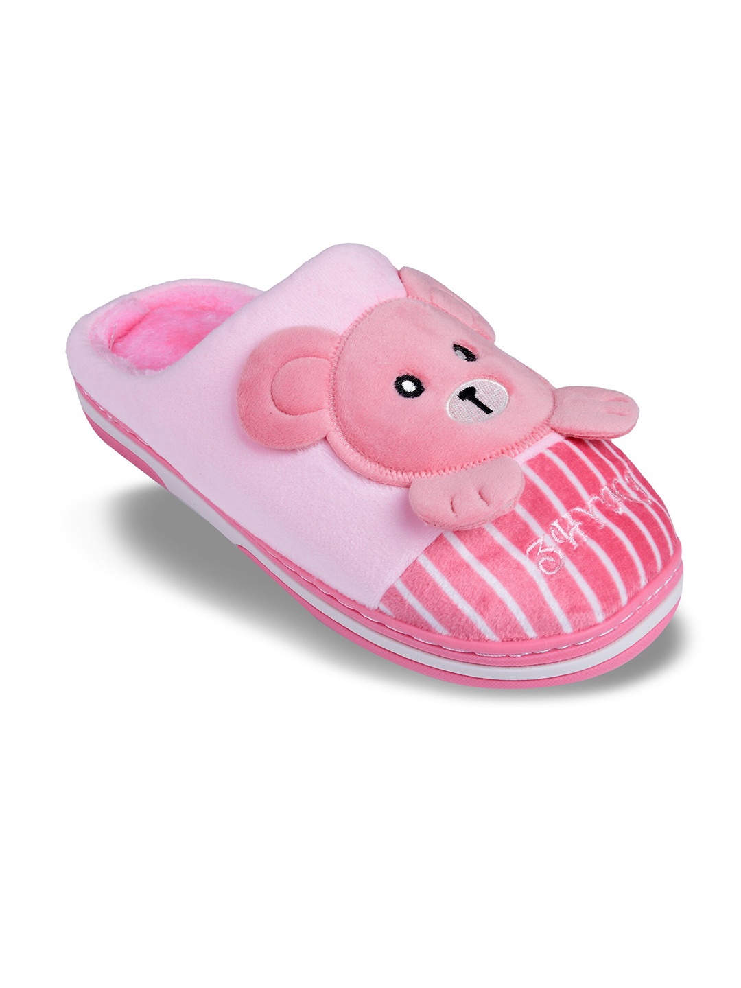 

CASSIEY Women Pink & White Striped Room Slippers