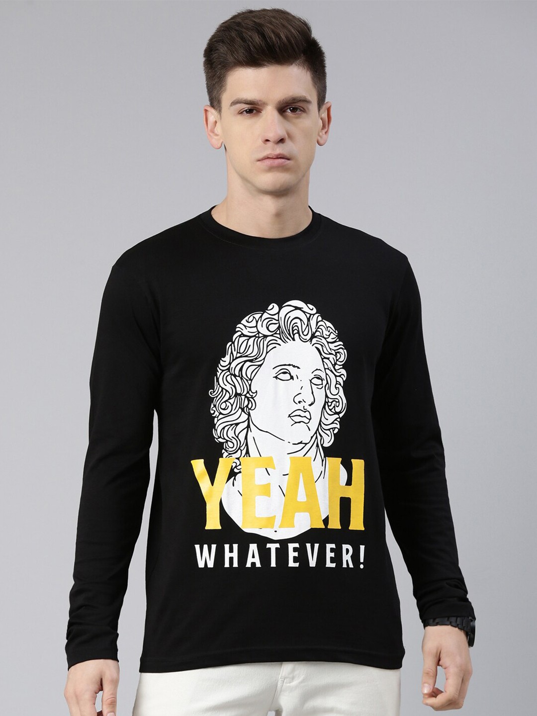 

recast Men Black Printed Pure Cotton T-shirt