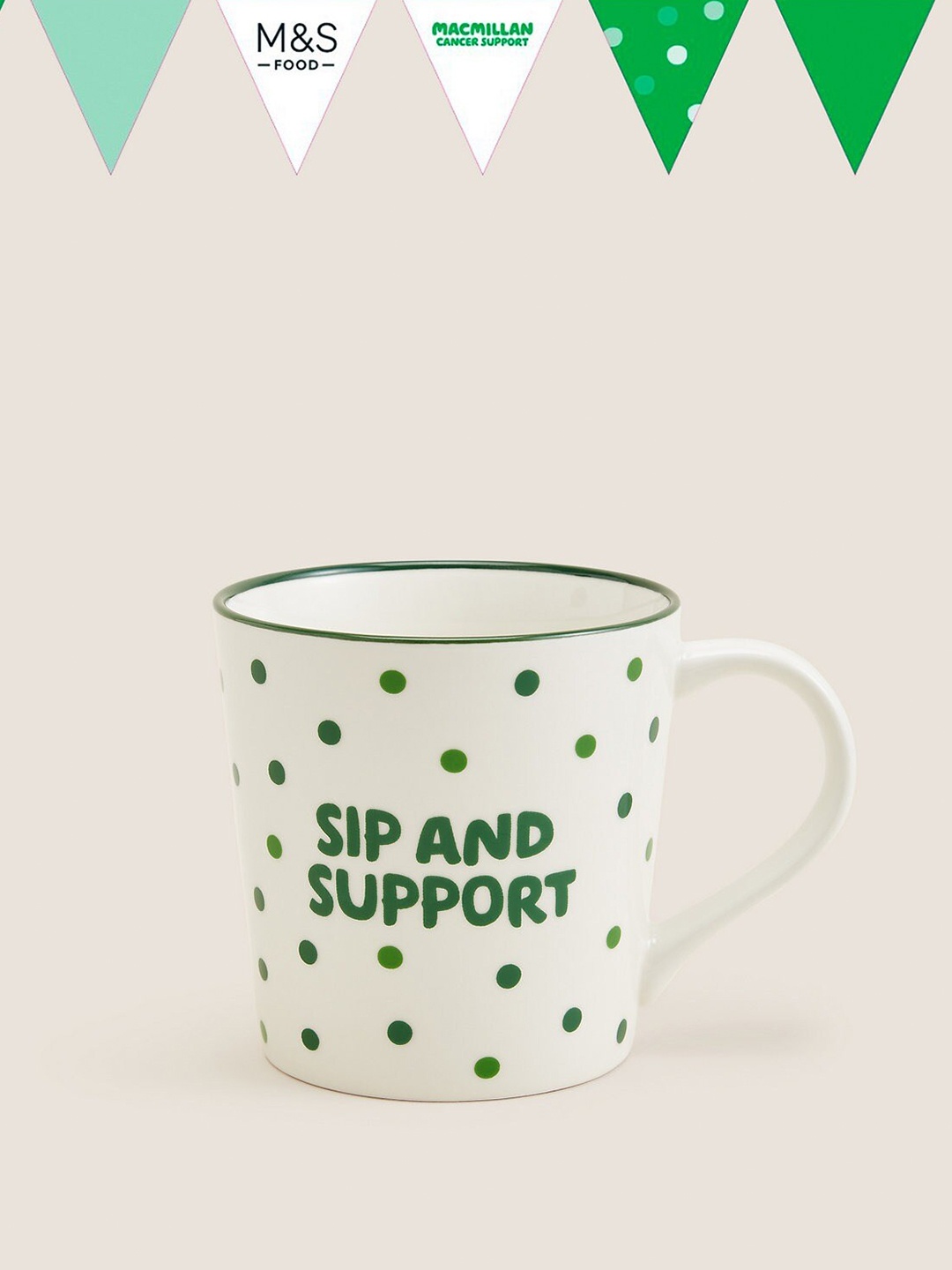 

Marks & Spencer Green & White Printed Porcelain Matte Mug