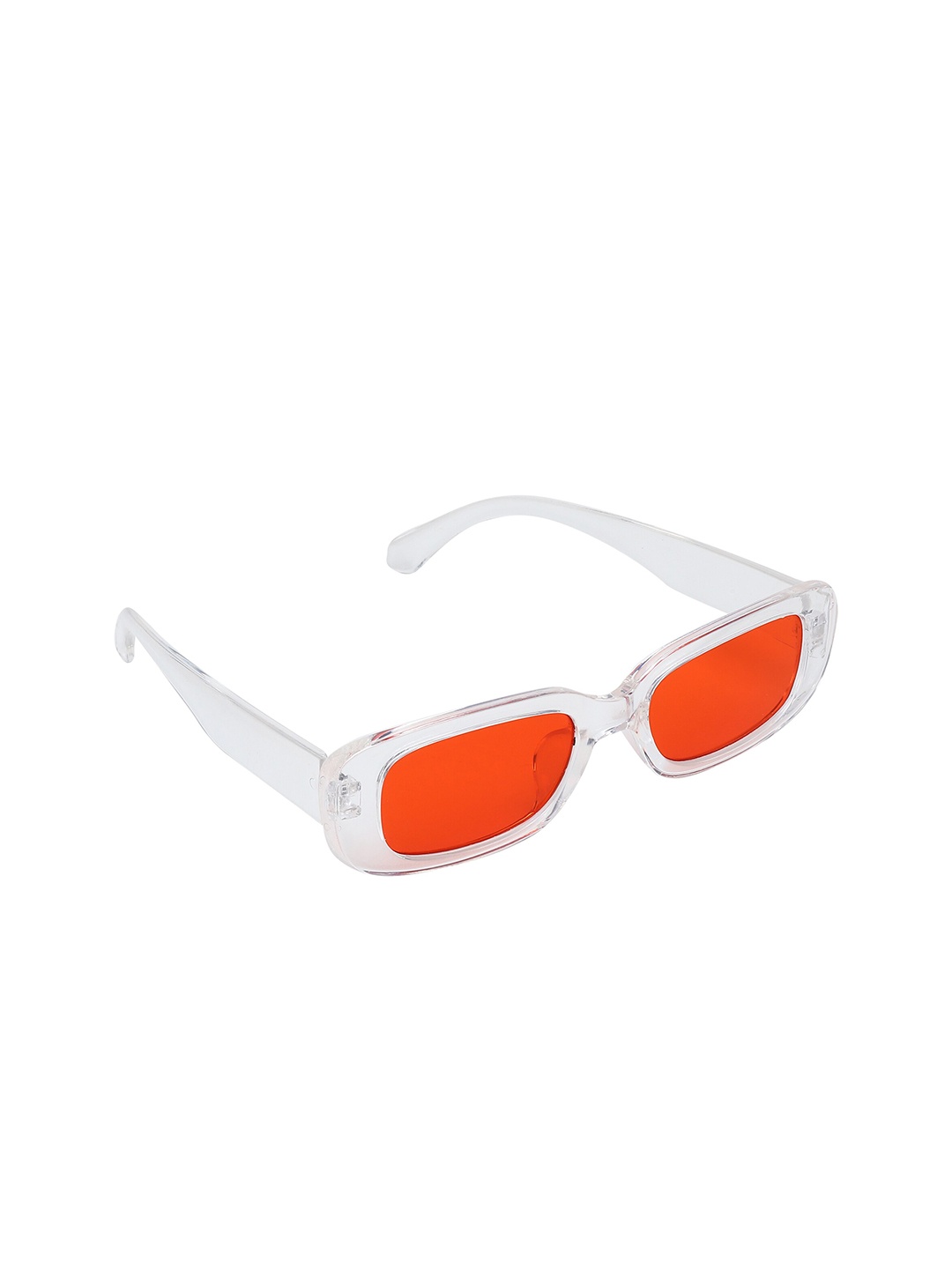 

GARTH Unisex Orange Lens & White Rectangle Sunglasses with UV Protected Lens