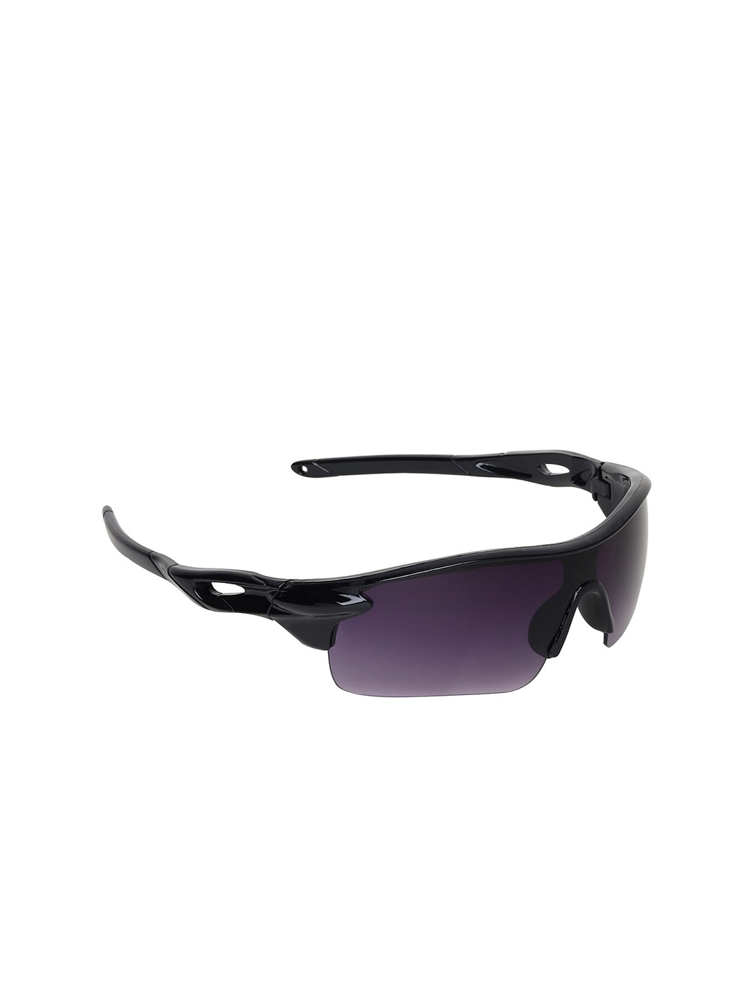

GARTH Unisex Grey Lens & Black Sports Sunglasses with UV Protected Lens