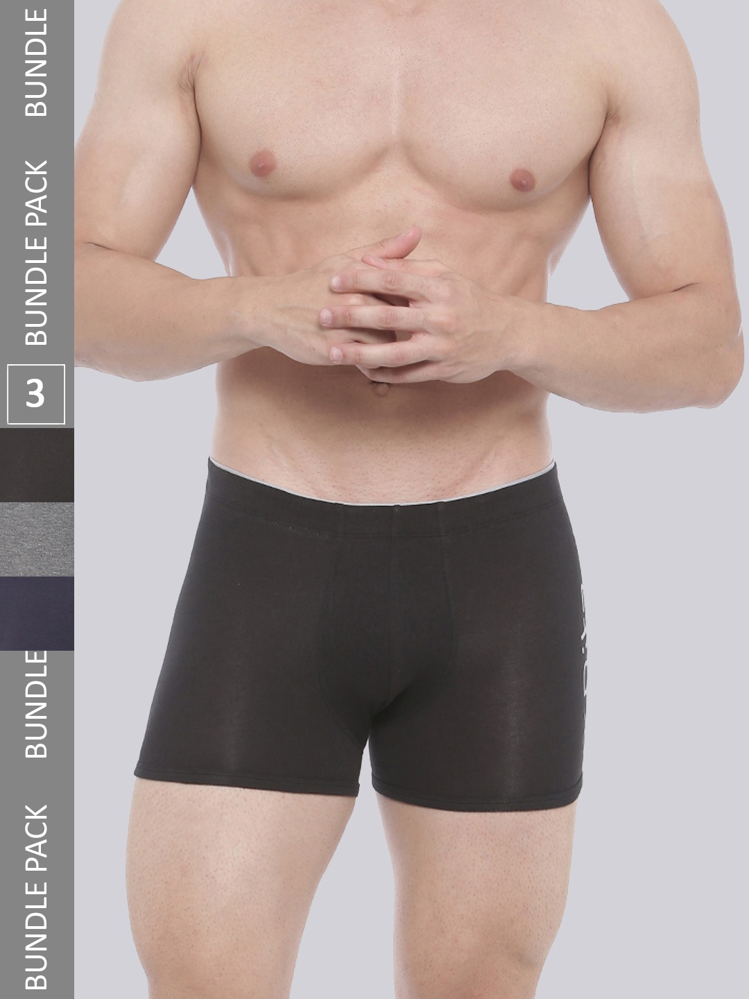 

Bitz Men Pack Of 3 Solid Cotton Trunk, Navy blue