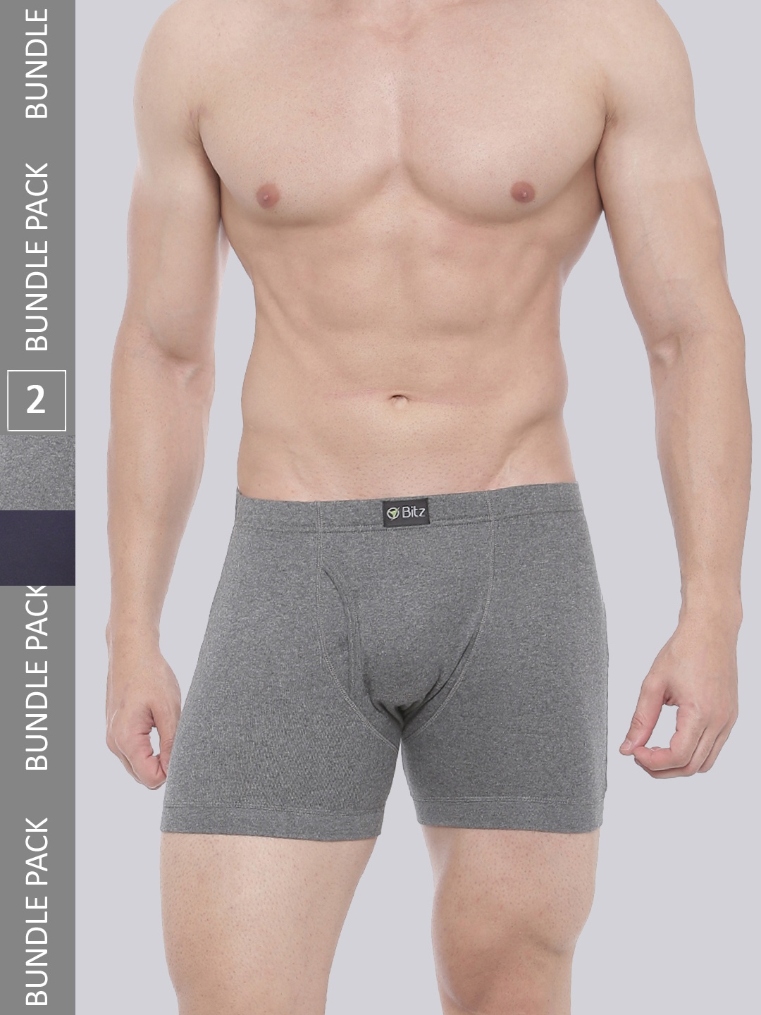 

Bitz Men Pack Of 3 Solid Cotton Trunk, Navy blue