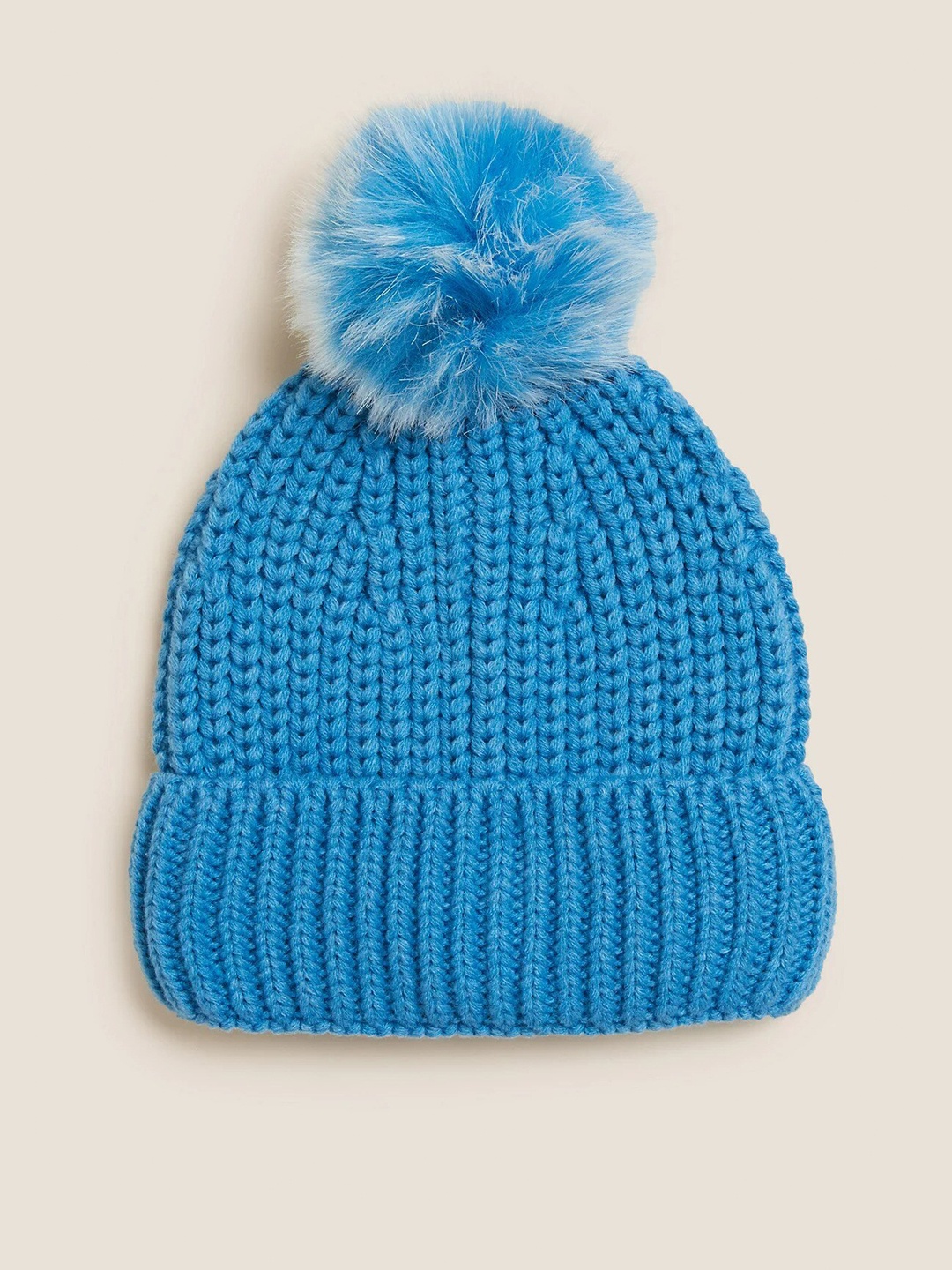 

Marks & Spencer Women Turquoise Blue Pom Beanie