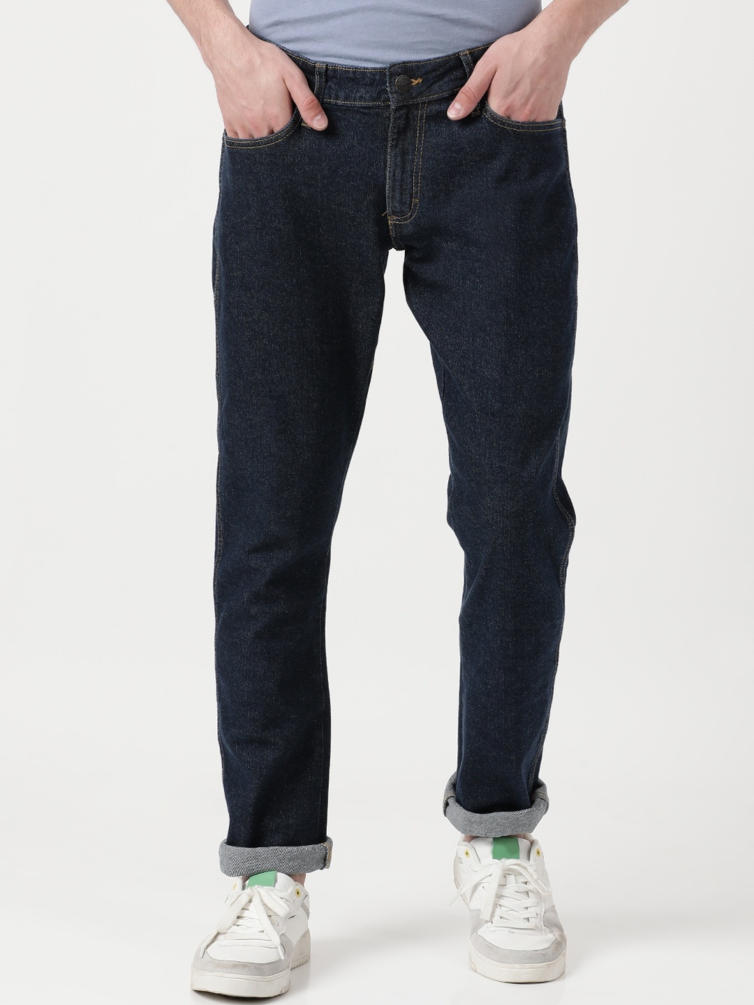 

Wrangler Men Navy Blue Cotton Vegas Skinny Fit Low-Rise Stretchable Jeans
