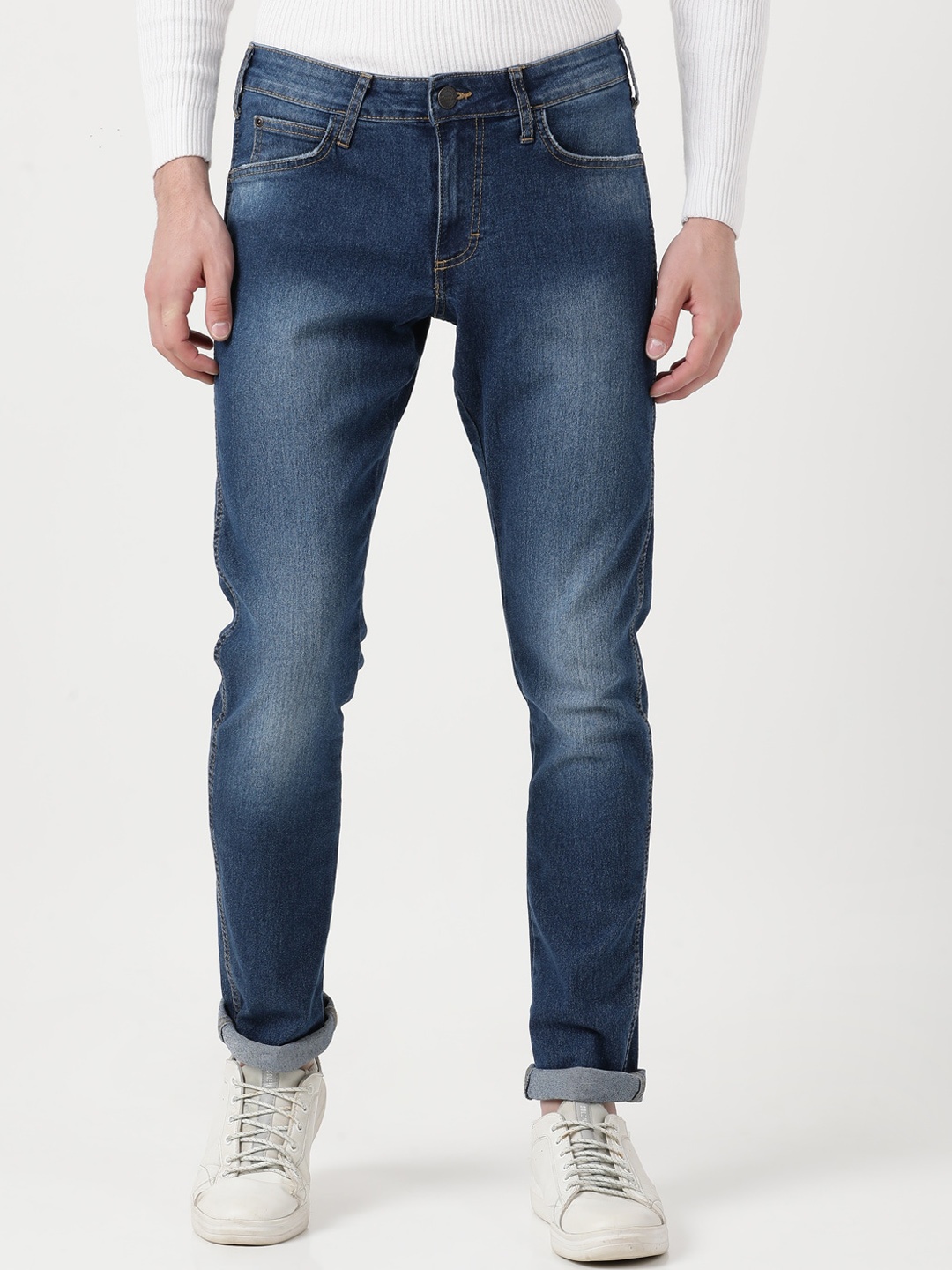 

Wrangler Men Blue Vegas Skinny Fit Low-Rise Heavy Fade Stretchable Jeans