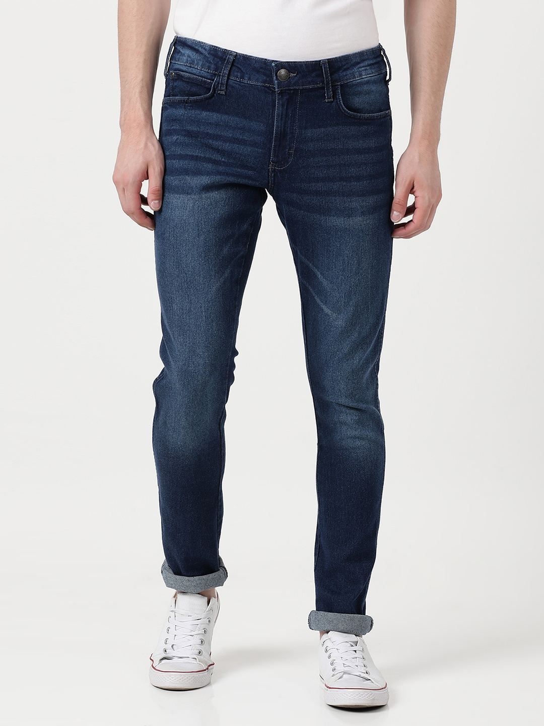 

Wrangler Men Blue Vegas Skinny Fit Low-Rise Heavy Fade Stretchable Jeans