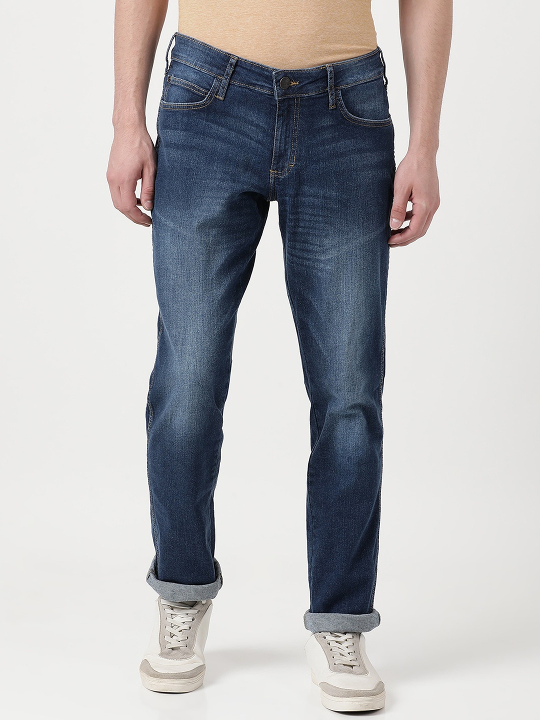 

Wrangler Men Blue Skanders Slim Fit Low-Rise Heavy Fade Stretchable Jeans